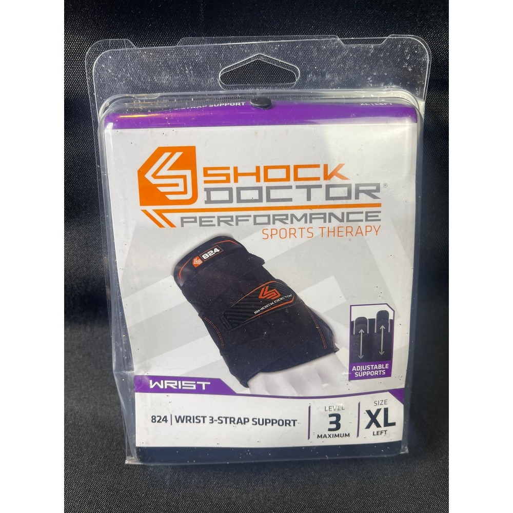Shock Doctor 824 Wrist 3-Strap Support Black Level 3 Stability Left XL NEW
